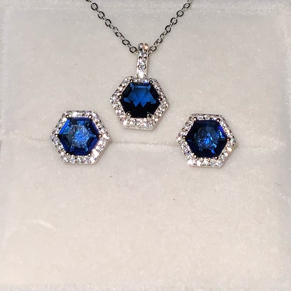 925 STERLING SILVER EARRINGS & NECKLACE - Picture 2 of 5